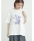 【接触冷感】ミニ裏毛切替フラワープリントTシャツ
