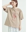 【接触冷感】ミニ裏毛切替フラワープリントTシャツ
