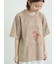 【接触冷感】ミニ裏毛切替フラワープリントTシャツ