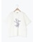 【接触冷感】ミニ裏毛切替フラワープリントTシャツ