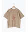 【接触冷感】ミニ裏毛切替フラワープリントTシャツ