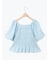 花柄スクエアネックシャーリングブラウス