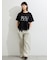 【接触冷感】裾レースロゴTシャツ