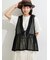 前後2WAYメッシュレースベスト