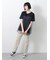 ◇【接触冷感/UVカット】ドットチュールドッキングTシャツ