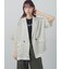 裾レース5分袖ダブルジャケット
