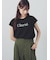 フロッキープリントフレンチスリーブTシャツ