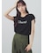 フロッキープリントフレンチスリーブTシャツ
