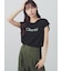 フロッキープリントフレンチスリーブTシャツ