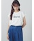 フロッキープリントフレンチスリーブTシャツ