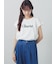 フロッキープリントフレンチスリーブTシャツ