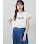 フロッキープリントフレンチスリーブTシャツ
