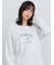 レース付きロゴプリントロングTシャツ