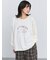 レース付きロゴプリントロングTシャツ
