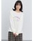 レース付きロゴプリントロングTシャツ