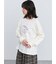 レース付きロゴプリントロングTシャツ