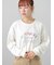 レース付きロゴプリントロングTシャツ