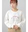 レース付きロゴプリントロングTシャツ