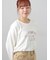 レース付きロゴプリントロングTシャツ