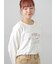 レース付きロゴプリントロングTシャツ