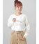 レース付きロゴプリントロングTシャツ