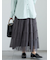チュールプリーツティアードロングスカート