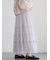 チュールプリーツティアードロングスカート