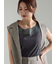 シアー切替スクエアネックタンクトップ