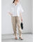 サテンドロストヘムパンツ