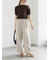 シャーリングワイドパンツ