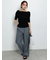シャンブレーワイドパンツ