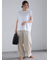 リネンブレンドワイドパンツ