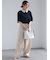 リネンブレンドワイドパンツ
