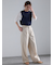 リネンブレンドワイドパンツ