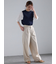 リネンブレンドワイドパンツ