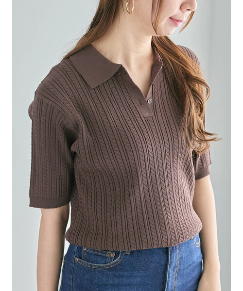 ミニケーブルポロニット｜テチチの通販｜&mall（アンドモール