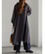 フラワーシフォンフリルネックドレス