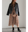 フラワーシフォンフリルネックドレス