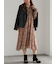 フラワーシフォンフリルネックドレス