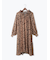 フラワーシフォンフリルネックドレス