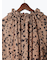 フラワーシフォンフリルネックドレス
