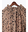 フラワーシフォンフリルネックドレス