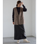 ノーカラーダブルブレストジレ