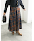 チェックアソートロングプリーツスカート