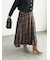 チェックアソートロングプリーツスカート