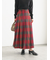 チェックアソートロングプリーツスカート