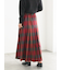 チェックアソートロングプリーツスカート