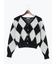 アーガイルジャガードVネックカーディガン