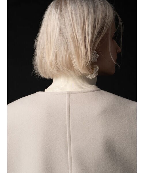 ウールメルトンノーカラーロングコート《2025winter catalog item