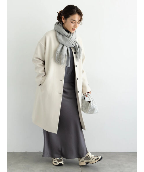 テチチ♡新品未使用　ピュアウールノーカラーロングコート Te chichi（テチチ）の「ウールノーカラーコート（ノーカラーコート